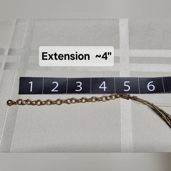 Statement Necklace Brown Beads Floral Shapes Lobster Claw Closure 10 in drop - Picture 9 of 10